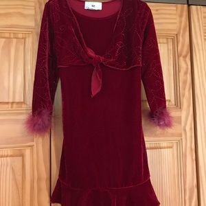IZ Byer red velvet Christmas/holiday dress, Size 4